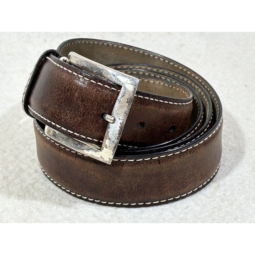 Links Kings Leather Belt Mens 46 52 Brown Handcrafted Italian Western Heritage